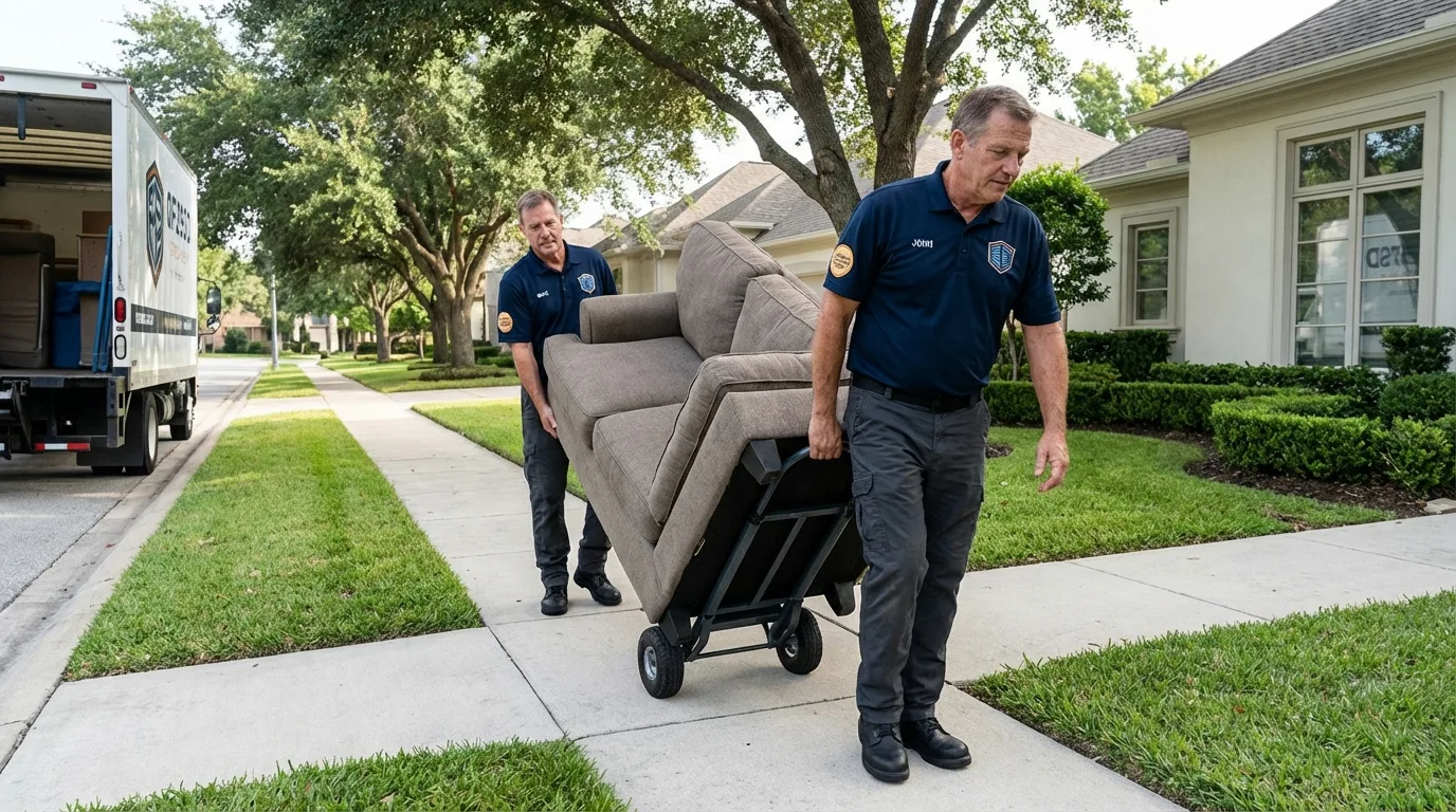Local residential moving crew loading furniture in Elkin, NC